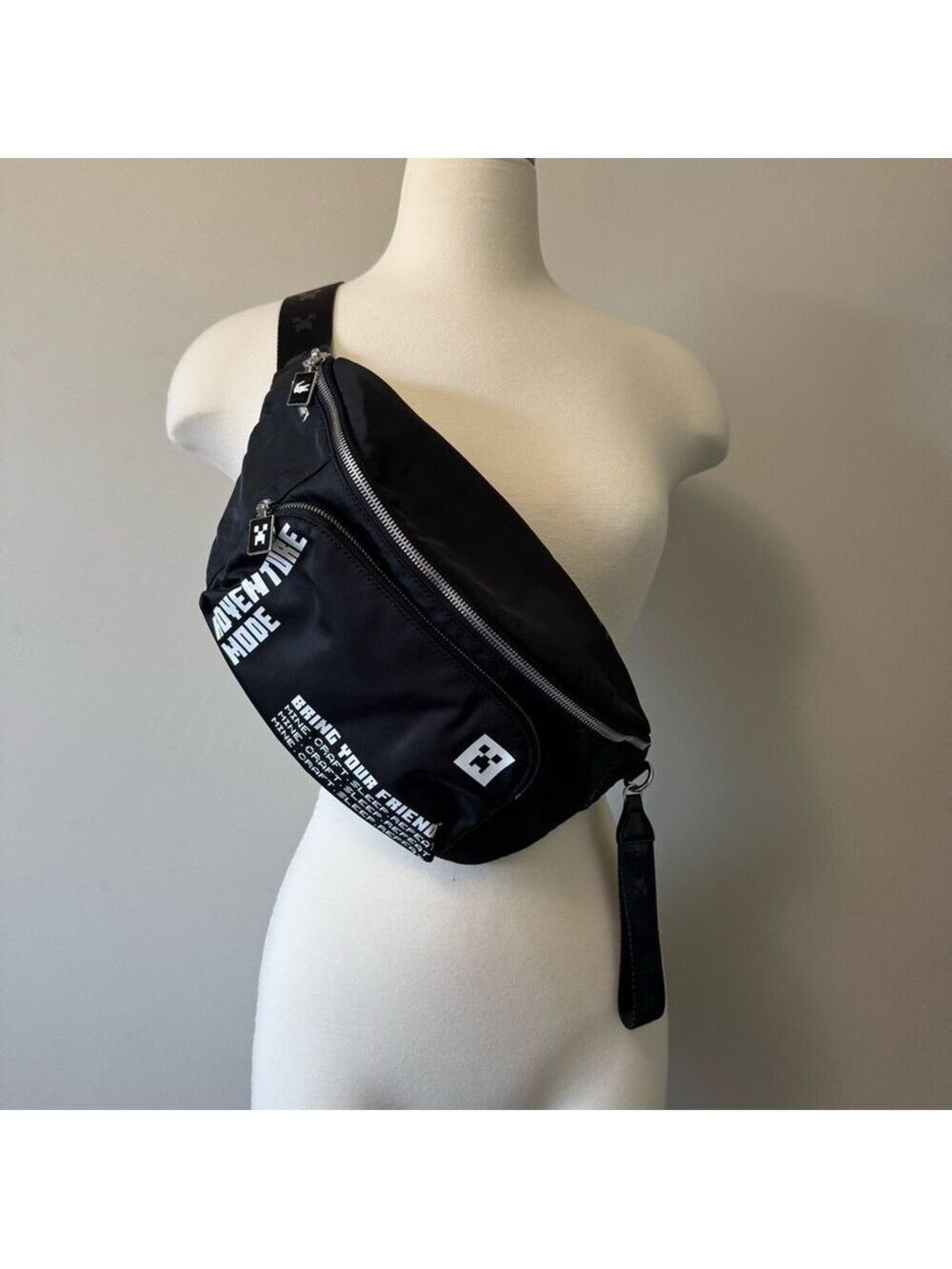 Lacoste Black Belt Bag with White Details
